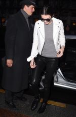 KENDALL JENNER in Leather Pants Out and About in Paris