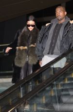 KIM KARDASHIAN and Kanye West at Washington Dulles International Airport