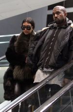 KIM KARDASHIAN and Kanye West at Washington Dulles International Airport