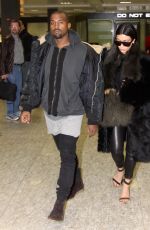 KIM KARDASHIAN and Kanye West at Washington Dulles International Airport