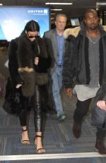 KIM KARDASHIAN and Kanye West at Washington Dulles International Airport