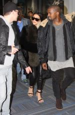 KIM KARDASHIAN and Kanye West at Washington Dulles International Airport