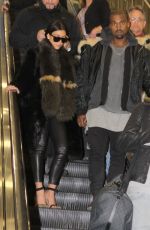 KIM KARDASHIAN and Kanye West at Washington Dulles International Airport