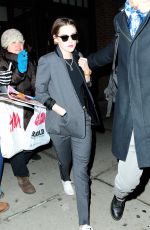 KRISTEN STEWART Arrives on the Jon Stewart Show in New York
