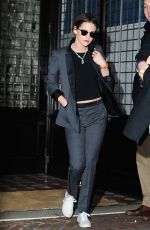 KRISTEN STEWART Arrives on the Jon Stewart Show in New York