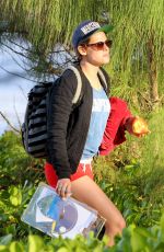 KRISTEN STEWART in Shorts on the Beach in Honolulu