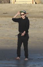 KRISTEN STEWART Walking Out at a Beach in Malibu