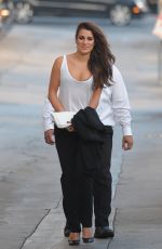 LEA MICHELE Arrives at Jimmy Kimmel Live! 2101