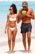 LEIGH-ANNE PINNOCK in White Bikini on the Beach in Barbados 0801