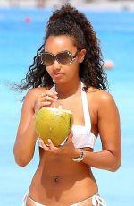 LEIGH-ANNE PINNOCK in White Bikini on the Beach in Barbados 0801