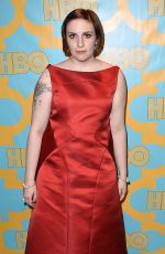 LENA DUNHAM at HBO Golden Globes Party in Beverly Hills