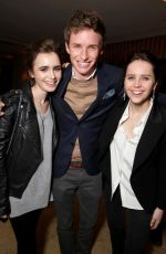 LILY COLLINS at Dinner Celebrating Eddie