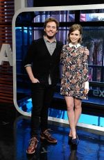 LILY COLLINS on the Set of Extra at Universal Studios in Hollywood
