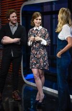 LILY COLLINS on the Set of Extra