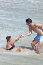 LOUISE REDKNAPP in Swimsuit at a Beach in St. Barts