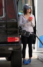 LUCY HALE at Coffee Shop and Gas Station in Hollywood