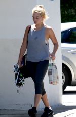 MARGOT ROBBIE in Leggings Leaves a Gym on Gold Coast