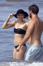 MILEY CYRUS in Bikini and Patrick Schwarzenegger on the Beach in Hawaii 2101