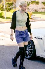 MILEY CYRUS in Ripped Shorts Out and About in Los Angeles 1401