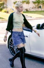 MILEY CYRUS in Ripped Shorts Out and About in Los Angeles 1401