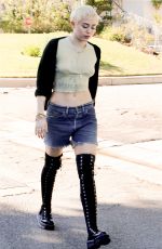 MILEY CYRUS in Ripped Shorts Out and About in Los Angeles 1401