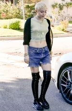 MILEY CYRUS in Ripped Shorts Out and About in Los Angeles 1401