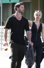 MILEY CYRUS in Tight Jumpsuit Out in Sherman Oaks