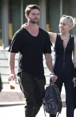 MILEY CYRUS in Tight Jumpsuit Out in Sherman Oaks