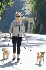 MINKA KELLY in Leggings Walks Her Dogs Out in Hollywood