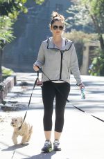 MINKA KELLY in Leggings Walks Her Dogs Out in Hollywood