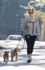 MINKA KELLY in Leggings Walks Her Dogs Out in Hollywood
