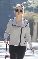 MINKA KELLY in Leggings Walks Her Dogs Out in Hollywood