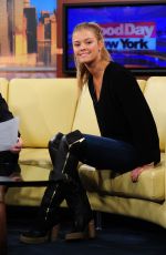 NINA AGDAL on the Set of Good Day in New York