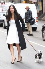 OLIVIA MUNN Walks Her Dog Out in New York 1501