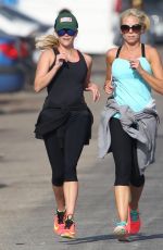 REESE WITHERSPOON in Tights Out Jogging in Brentwood 2101