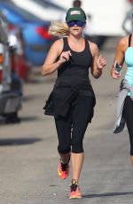 REESE WITHERSPOON in Tights Out Jogging in Brentwood 2101