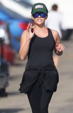 REESE WITHERSPOON in Tights Out Jogging in Brentwood 2101