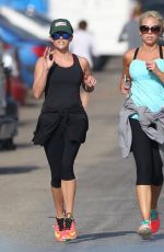 REESE WITHERSPOON in Tights Out Jogging in Brentwood 2101