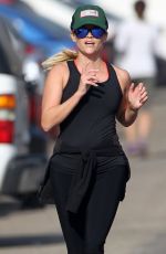 REESE WITHERSPOON in Tights Out Jogging in Brentwood 2101