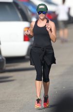 REESE WITHERSPOON in Tights Out Jogging in Brentwood 2101