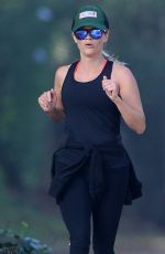 REESE WITHERSPOON in Tights Out Jogging in Brentwood 2101