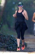 REESE WITHERSPOON in Tights Out Jogging in Brentwood 2101