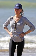 RENE ZELLWEGER in Leggings at a Beach in Hawaii 0501