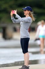 RENE ZELLWEGER in Leggings at a Beach in Hawaii 0501