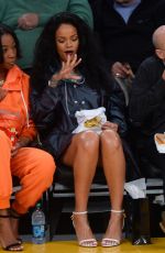 RIHANNA at LA Lakers vs Cleveland Cavaliers Game at Staples Center