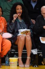 RIHANNA at LA Lakers vs Cleveland Cavaliers Game at Staples Center
