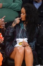 RIHANNA at LA Lakers vs Cleveland Cavaliers Game at Staples Center