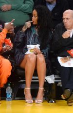 RIHANNA at LA Lakers vs Cleveland Cavaliers Game at Staples Center
