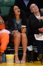 RIHANNA at LA Lakers vs Cleveland Cavaliers Game at Staples Center