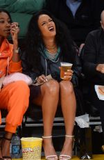 RIHANNA at LA Lakers vs Cleveland Cavaliers Game at Staples Center